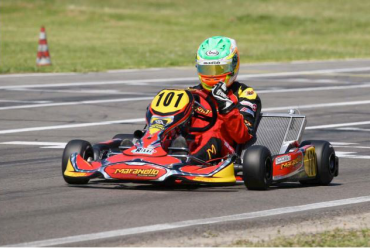 Maranello kart on the podium in sarno with zanchetta and pastacaldi